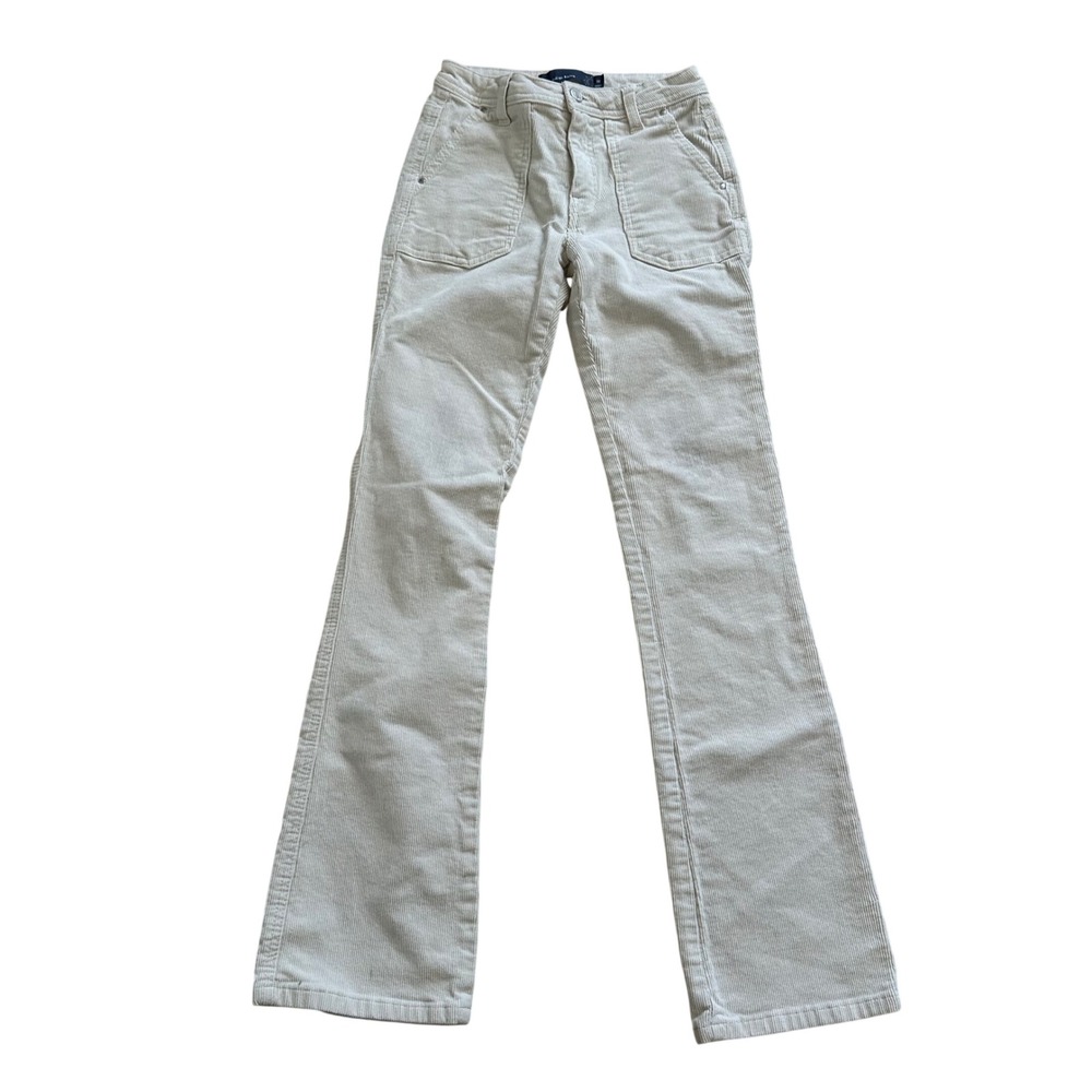 Indigo Rising Womens Off White Corduroy Flare High Rise Pants Size 00 Cream
